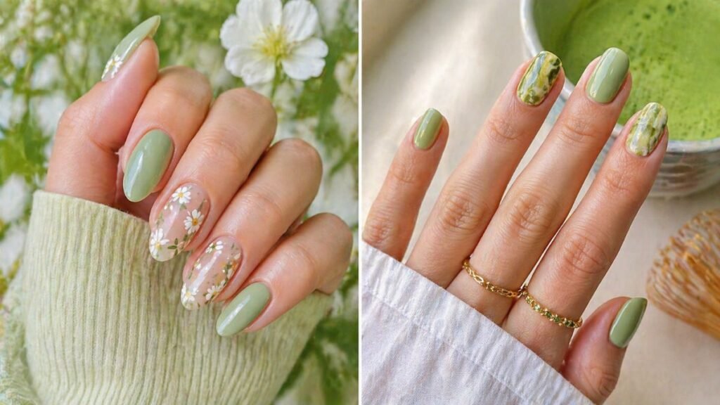 Fresh May Nail Ideas to Try Now - Poolside Blues, Garden Florals & Matcha Manicures