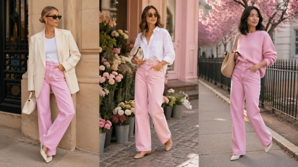 Pink Jeans Are the Unexpected Spring Trend—And They’re Surprisingly Easy to Style